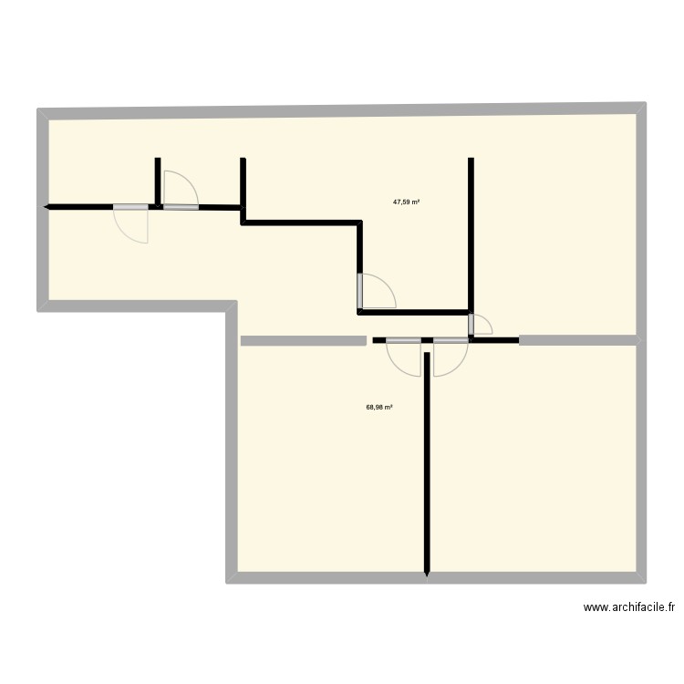 Drocourt medical. Plan de 2 pièces et 117 m2