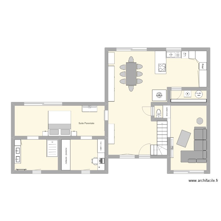 Rez Béziers. Plan de 5 pièces et 97 m2