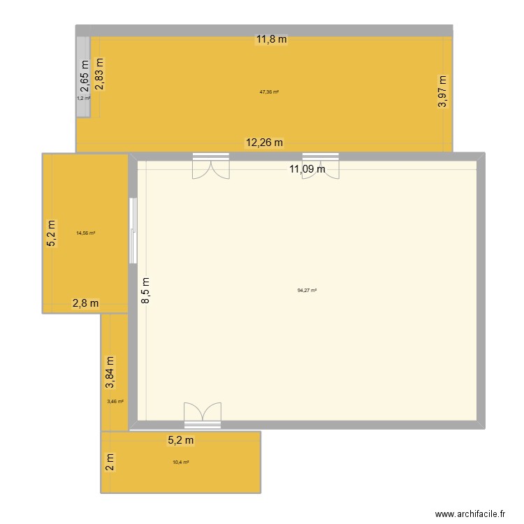 TERRASSE. Plan de 6 pièces et 171 m2