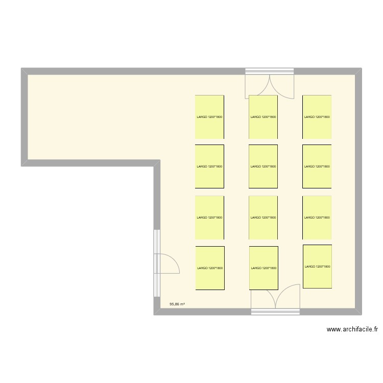 REFECTOIRE CLEVILLIERS. Plan de 1 pièce et 96 m2