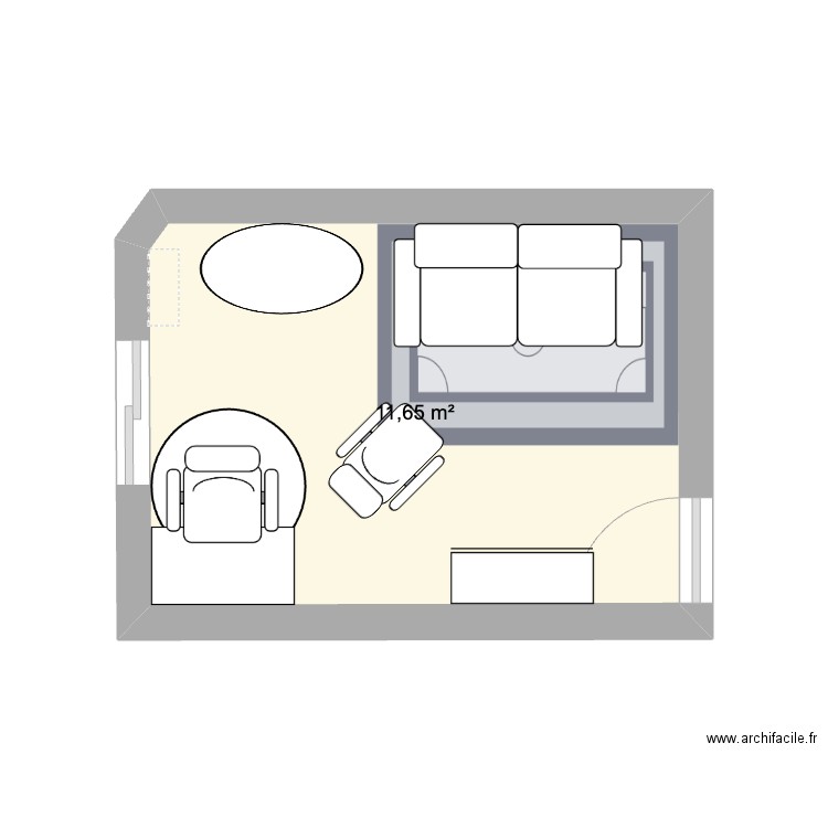 salon cédric. Plan de 1 pièce et 12 m2