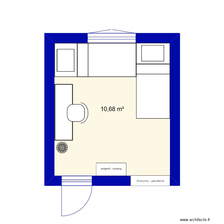 marwa ines chambre . Plan de 1 pièce et 11 m2