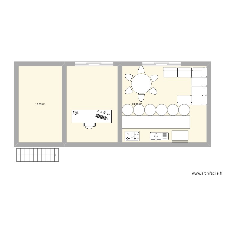 nola. Plan de 2 pièces et 53 m2