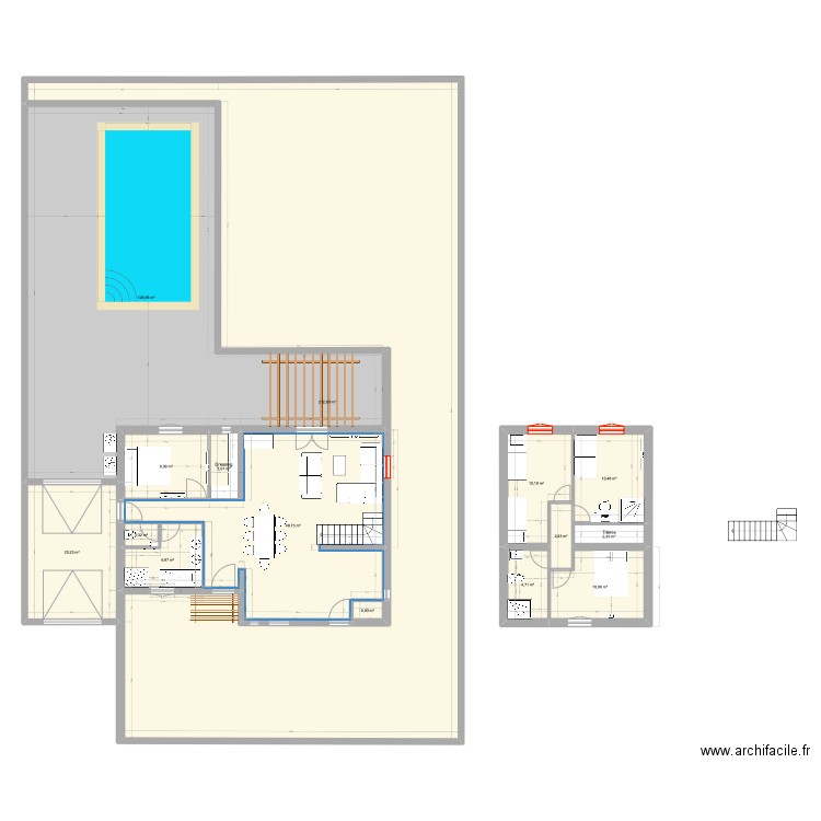 Plan maison avec garage. Plan de 15 pièces et 473 m2