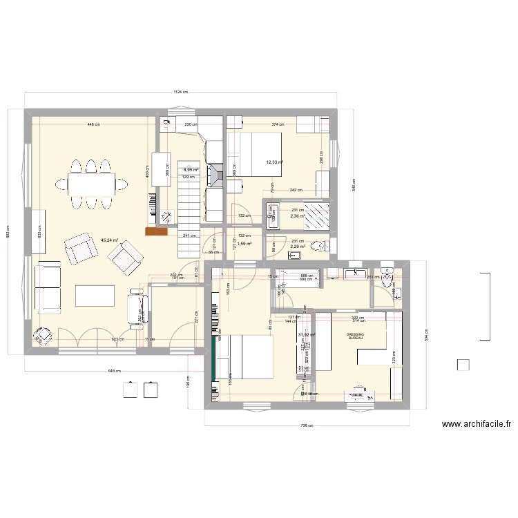 CHEENNEVIERES 4. Plan de 7 pièces et 105 m2