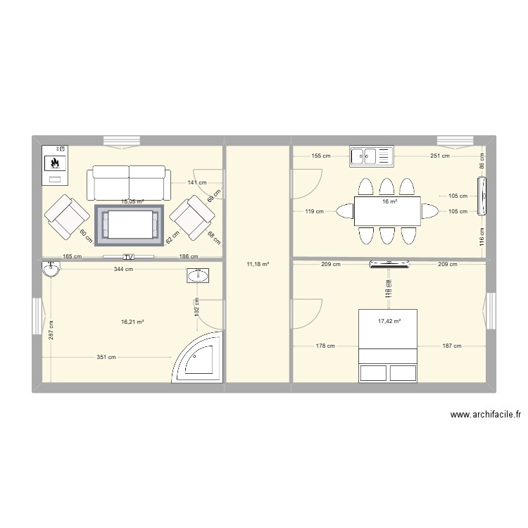 maison tineo. Plan de 5 pièces et 76 m2