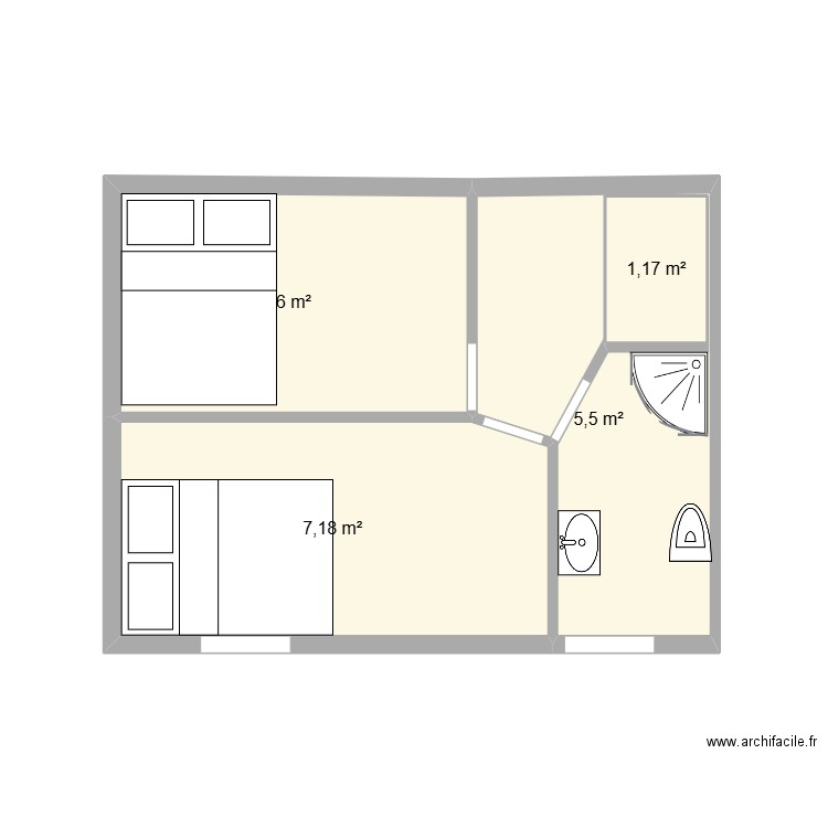 etage cayeux. Plan de 4 pièces et 20 m2