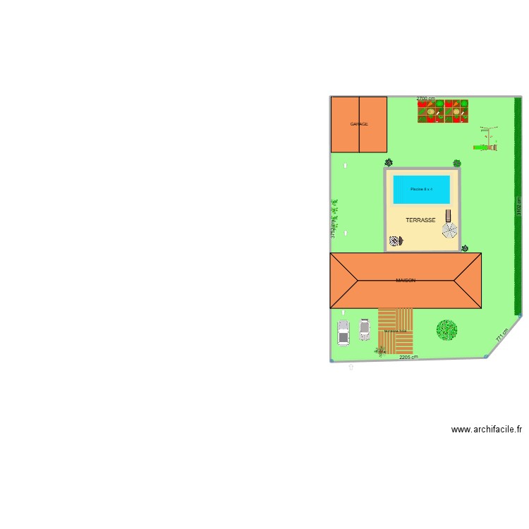 plan extérieur maison 2025. Plan de 2 pièces et 1110 m2