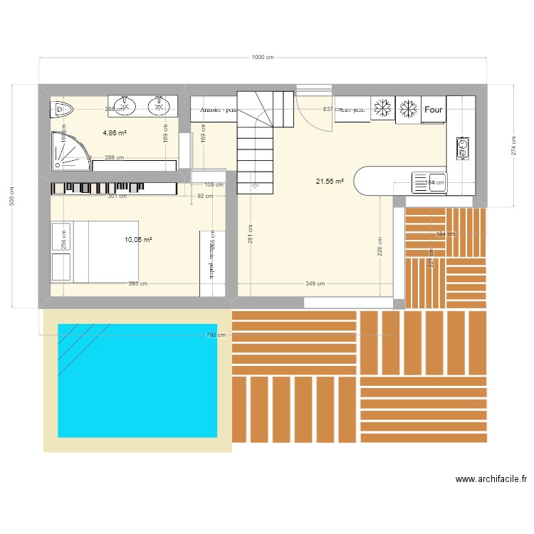 JAMBETTE 3. Plan de 3 pièces et 36 m2