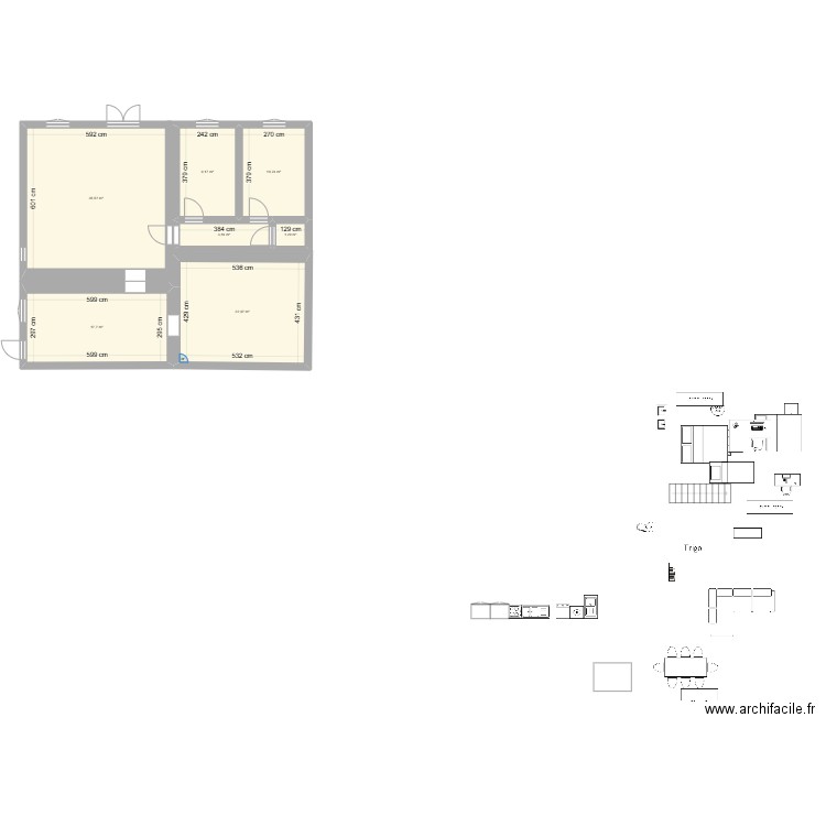 Borderie V. Plan de 7 pièces et 101 m2