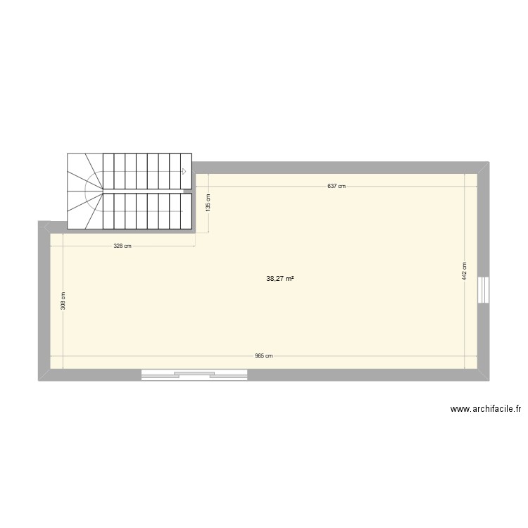 shoroom GENETIER. Plan de 1 pièce et 38 m2