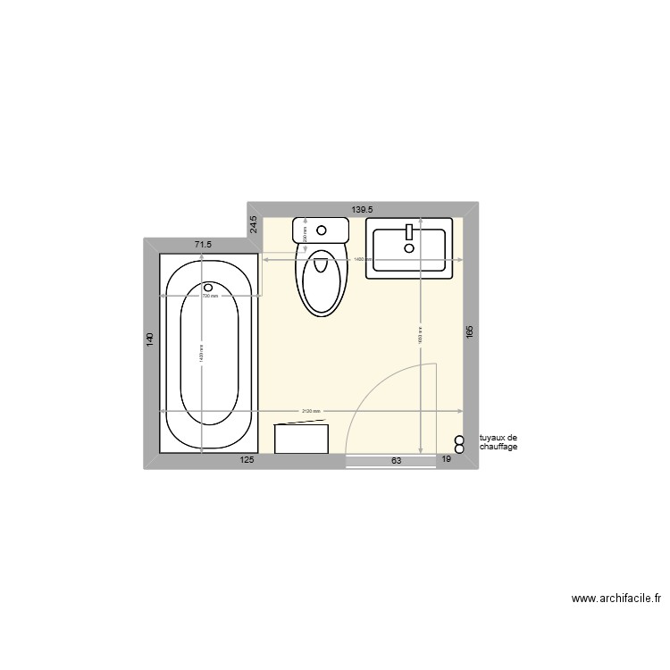 pelvoux 22. Plan de 1 pièce et 3 m2