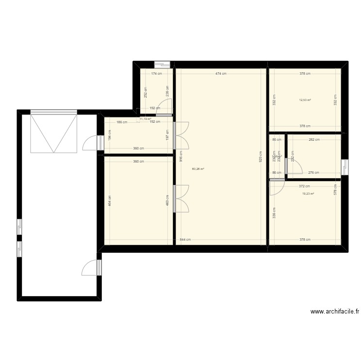 SCIJR. Plan de 5 pièces et 105 m2