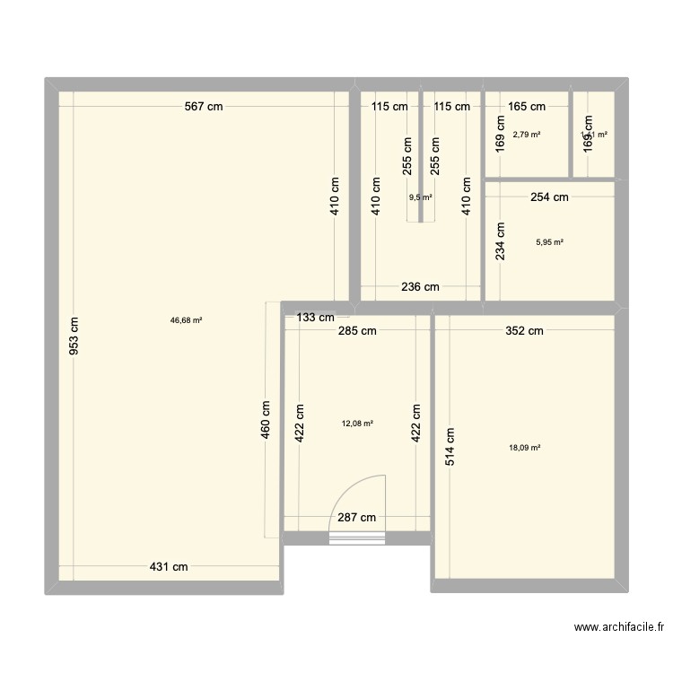 Villa-Fangeras. Plan de 7 pièces et 97 m2