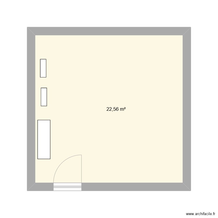 Plan de salle de stockage. Plan de 1 pièce et 23 m2