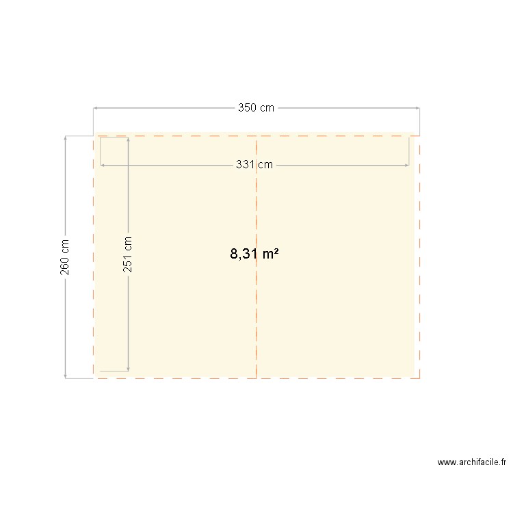 extention kabane 2. Plan de 1 pièce et 8 m2