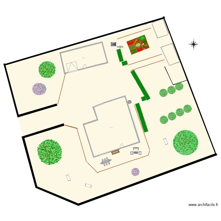 jardin. Plan de 2 pièces et 162 m2