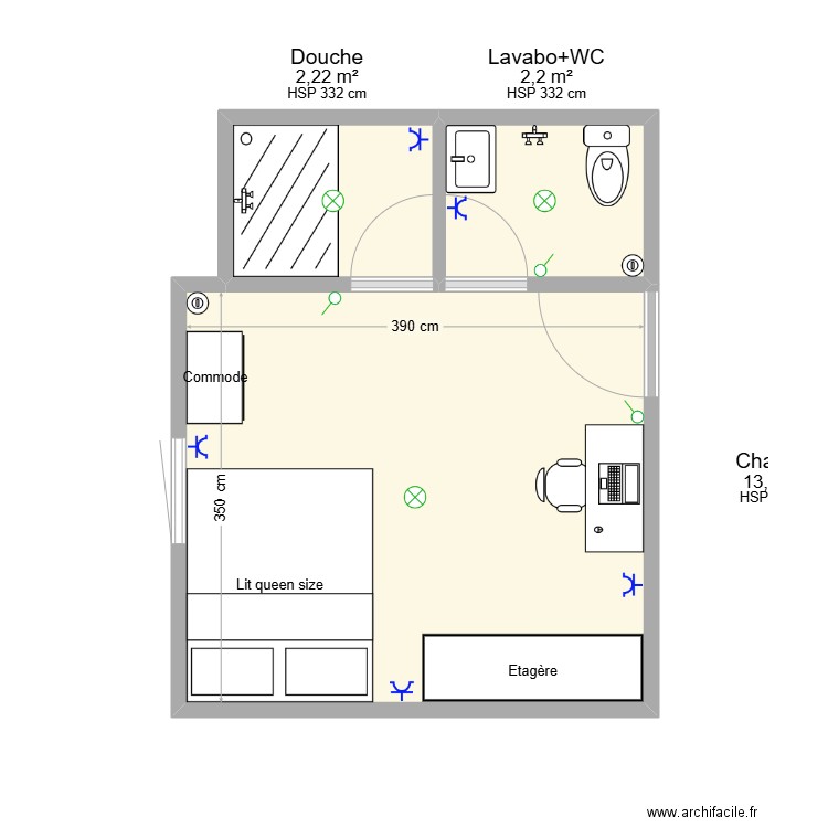 RoomMine. Plan de 3 pièces et 18 m2