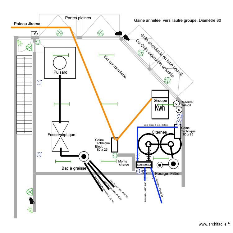 Bâtiment employés Garage. Plan de 0 pièce et 0 m2