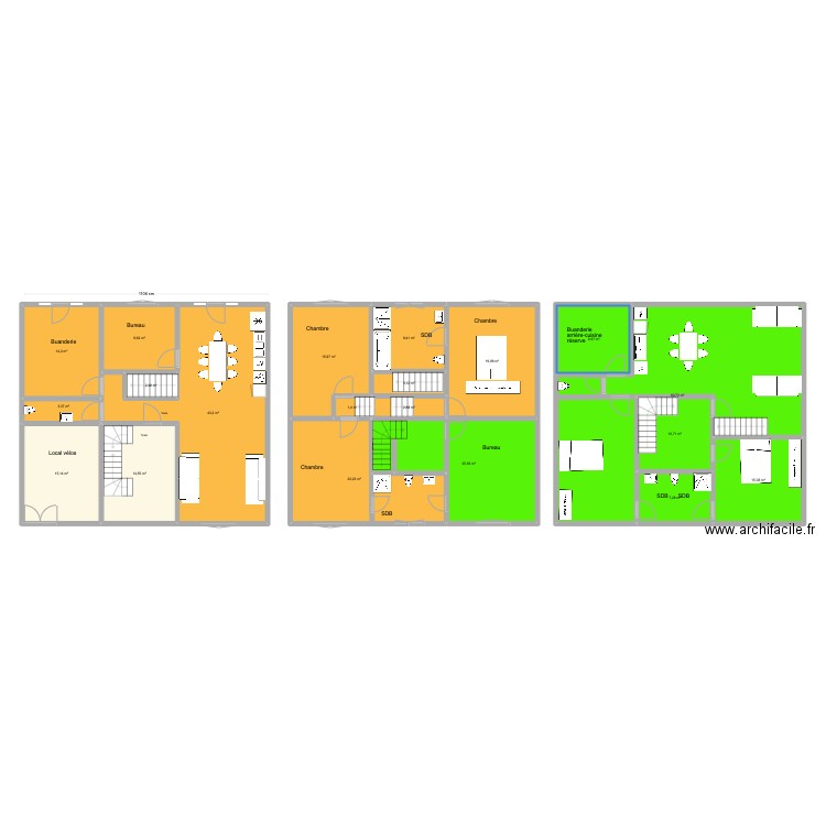 Hambursin 6. Plan de 20 pièces et 308 m2