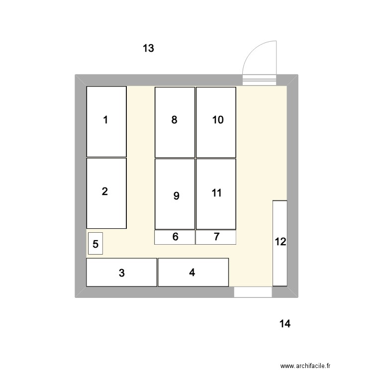 stock nailapro. Plan de 1 pièce et 23 m2