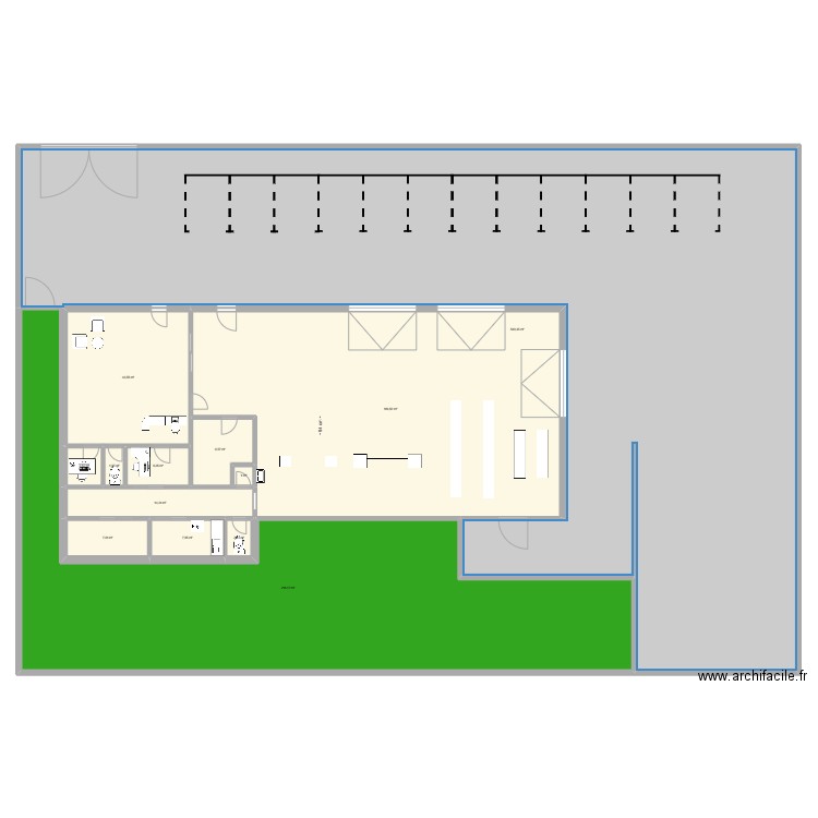 garage. Plan de 13 pièces et 1039 m2