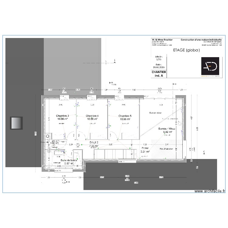 elec etage Brochier. Plan de 0 pièce et 0 m2