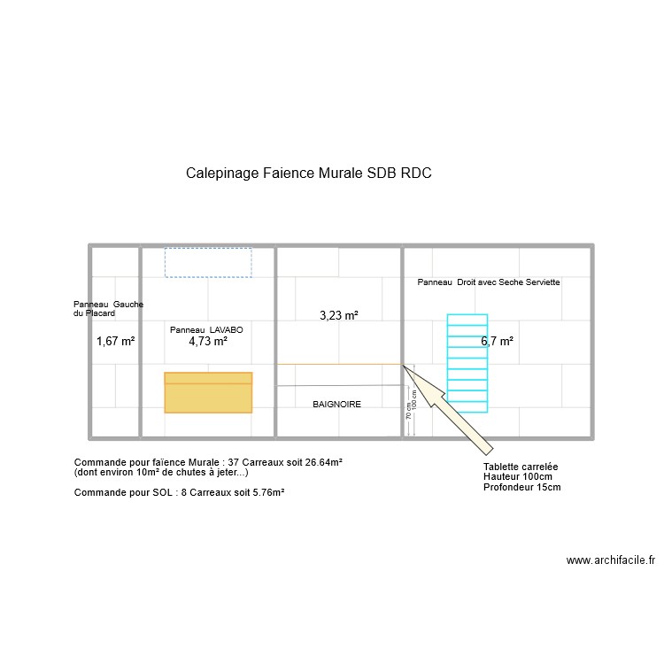 70 Joinville SDB Calepingae MURS RDC. Plan de 5 pièces et 18 m2