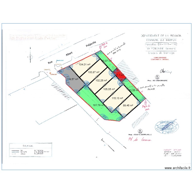 FREJAVILLE BORN. Plan de 12 pièces et 1727 m2