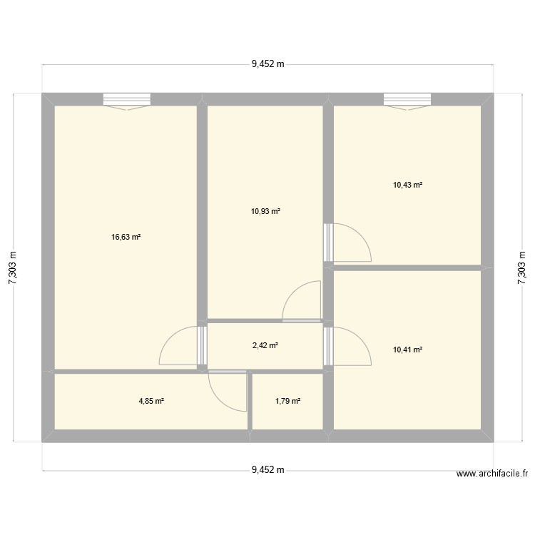 MAISON CHATILLON 1. Plan de 7 pièces et 57 m2