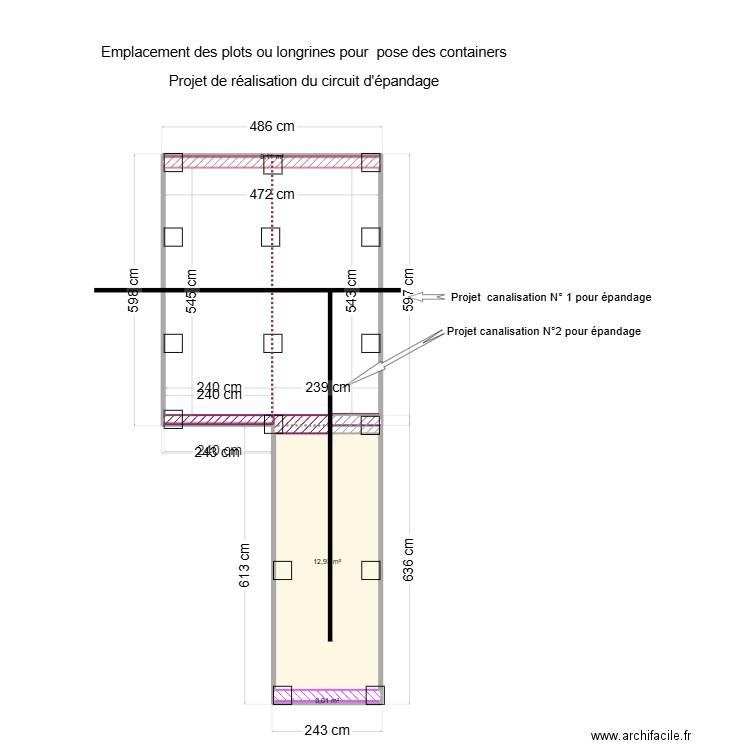 MAISON DE VACANCES Container 2024 3/3. Plan de 3 pièces et 13 m2