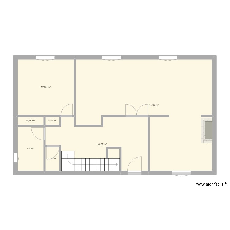 Plan Maison Venelles RdC. Plan de 7 pièces et 85 m2