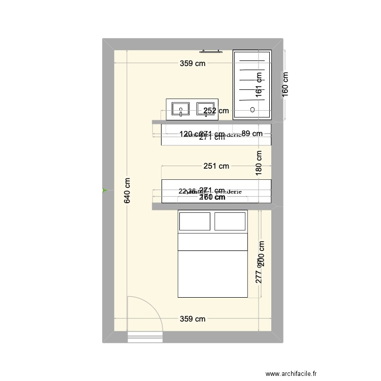 PHILIPPE 2. Plan de 1 pièce et 22 m2