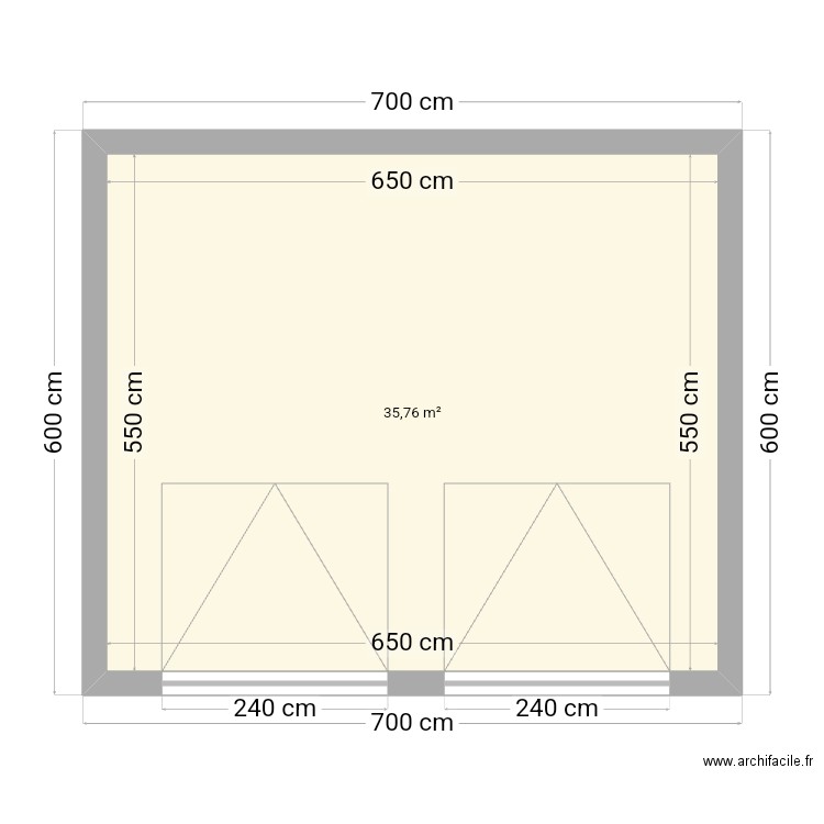 Garage . Plan de 1 pièce et 36 m2