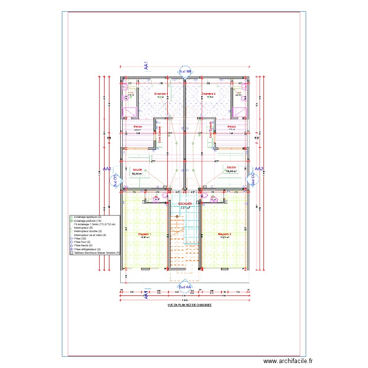 RDC ZACK. Plan de 0 pièce et 0 m2