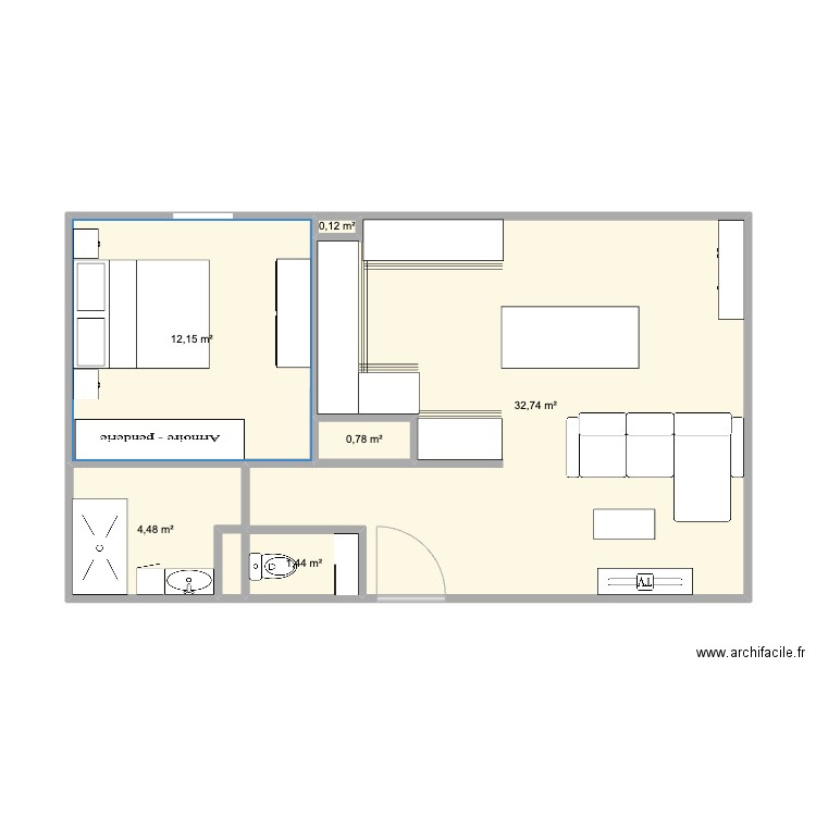 HOME. Plan de 6 pièces et 52 m2