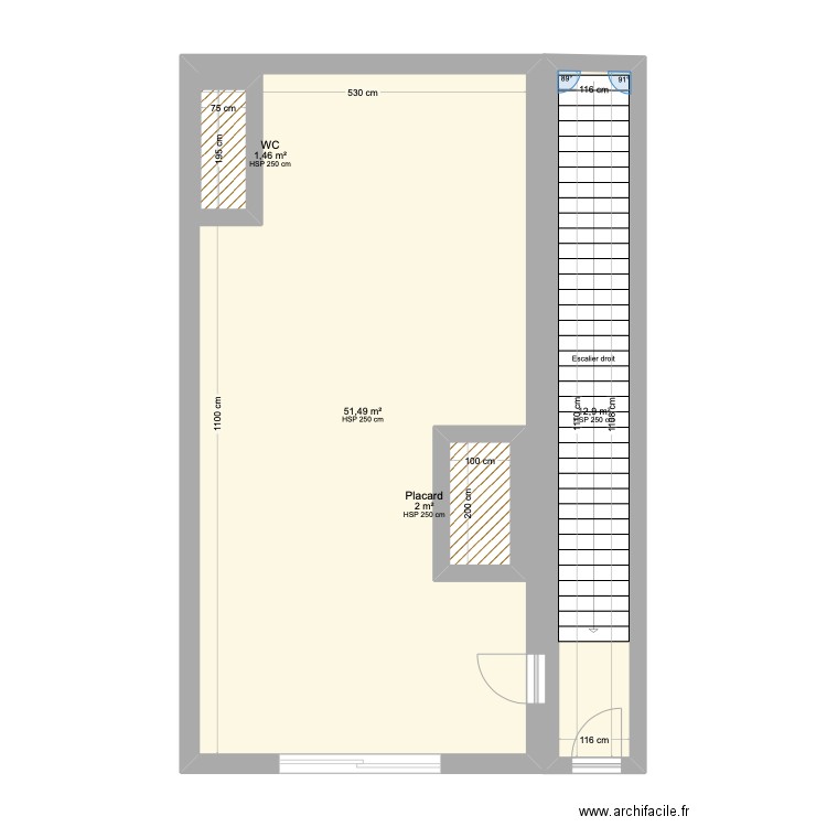 Test 1. Plan de 4 pièces et 75 m2