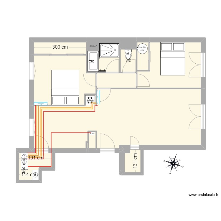 JULES Projet 3 Clim. Plan de 15 pièces et 58 m2