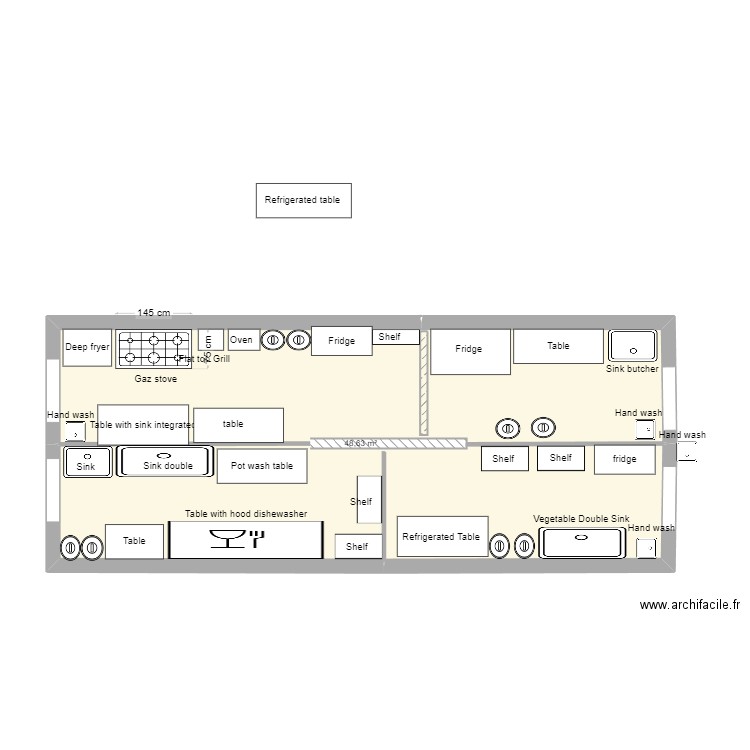 ZAMBIA kitchen 5. Plan de 1 pièce et 49 m2