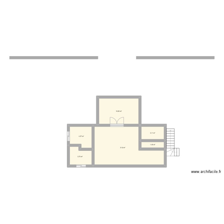 Tuamotu. Plan de 6 pièces et 45 m2