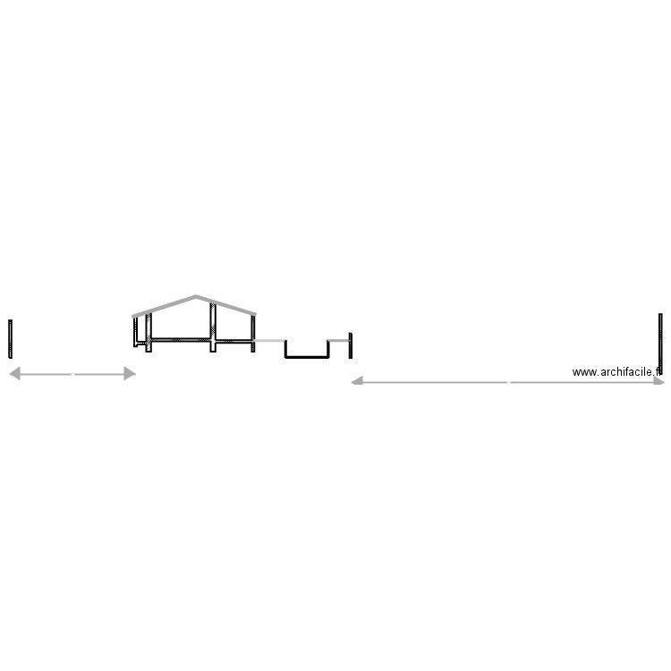 coupe maison toit et piscine et limites. Plan de 0 pièce et 0 m2