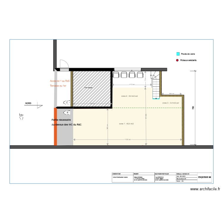 Ste Maxime 1 seule mezzanine vFab2. Plan de 1 pièce et 21 m2