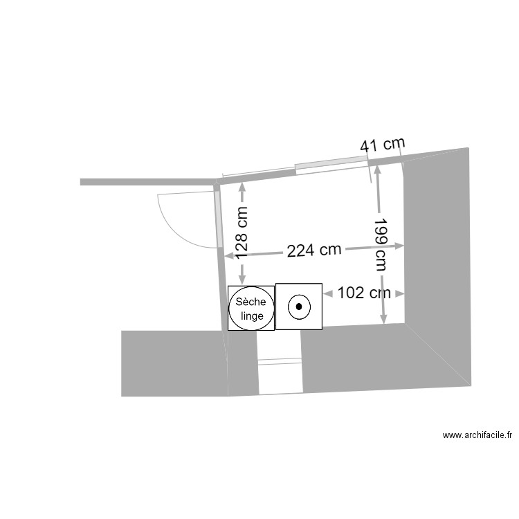 Buanderie . Plan de 1 pièce et 6 m2