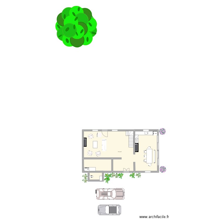 Le Brethon v2. Plan de 1 pièce et 87 m2