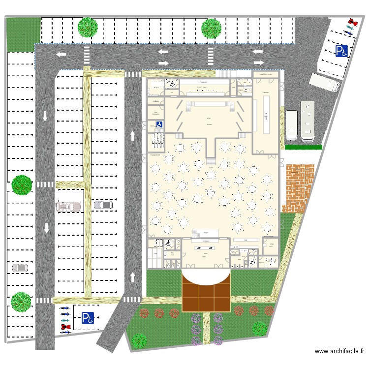 Cabaret L'aigle noir. Plan de 30 pièces et 950 m2