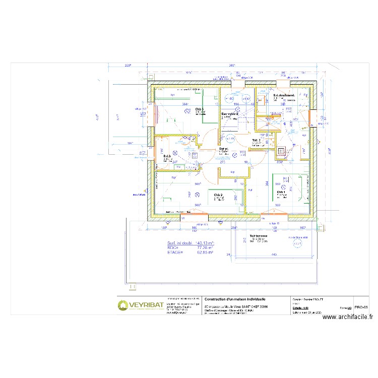 Plan RONAT Etage. Plan de 0 pièce et 0 m2