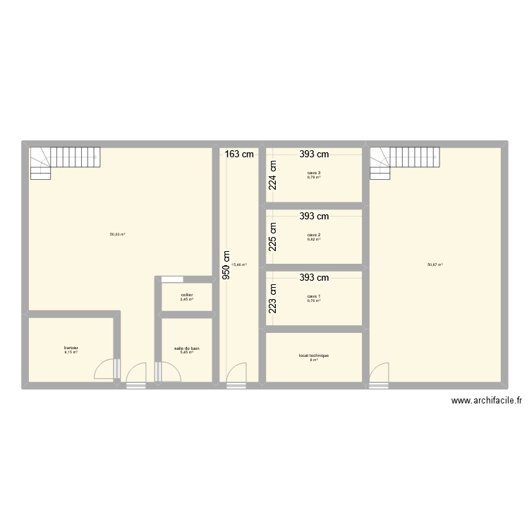 PPE Egg. Plan de 10 pièces et 168 m2