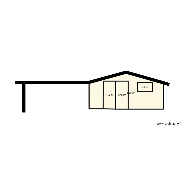 chalet. Plan de 4 pièces et 10 m2