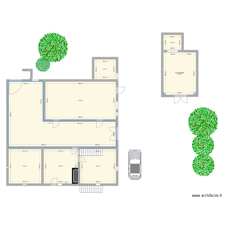 Predurupt provisoire. Plan de 8 pièces et 234 m2