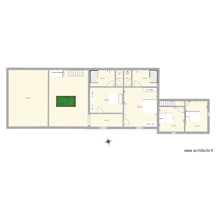 etage1. Plan de 11 pièces et 173 m2